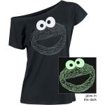 Schwarze Sesamstraße Rundhals-Ausschnitt T-Shirts für Damen Größe XL 