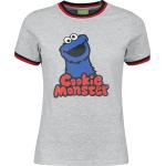 Bunte Sesamstraße Krümelmonster Rundhals-Ausschnitt T-Shirts für Damen Größe XL 