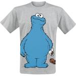 Graue Melierte Sesamstraße Krümelmonster Rundhals-Ausschnitt T-Shirts für Herren Größe 4 XL 
