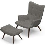 Reduzierte Graue Minimalistische Sessel mit Hocker Breite 50-100cm, Höhe 50-100cm 