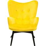Gelbe Retro KARE DESIGN Velvet Wohnzimmermöbel lackiert aus Massivholz gepolstert 