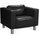 Schwarze Moderne Fun-Möbel Lounge Sessel mit Kaffee-Motiv aus Kunstleder Breite 50-100cm, Höhe 50-100cm, Tiefe 50-100cm 