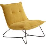 Sessel in gelbem Microvelourstoff bezogen mit Schaumstoffpolsterung, Metallfüße, Maße: B/H/T ca. 69/76/86 cm
