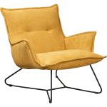 Sessel in gelbem Microvelourstoff bezogen mit Schaumstoffpolsterung, Metallfüße, Maße: B/H/T ca. 82/76/86 cm