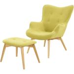 Reduzierte Gelbe Moderne Hykkon Sessel mit Hocker aus Textil gepolstert Breite 50-100cm, Höhe 50-100cm 