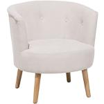 Cremefarbene Beliani Lounge Sessel aus Holz 