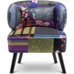 Reduzierte Violette Moderne Patchwork Sessel aus Stoff gepolstert Breite 50-100cm, Höhe 50-100cm 