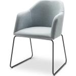 Standard Furniture Sessel Theo in Stoff eisblau mit Draht-Kufen in Metall schwarz