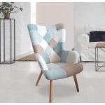 Reduzierte Blaue Patchwork Sessel aus Textil Breite 50-100cm, Höhe 50-100cm 