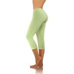 Pistaziengrüne Capri-Leggings & 3/4-Leggings aus Baumwolle für Damen Größe 3 XL Große Größen 