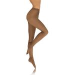 Nudefarbene Elegante Blickdichte Strumpfhosen aus Microfaser für Damen Größe L 