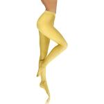Gelbe Blickdichte Strumpfhosen aus Microfaser für Damen Größe 40 