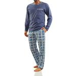 Blaue Pyjamas lang ohne Verschluss für Herren Größe M 2-teilig für den für den Herbst 