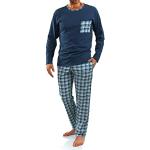 Blaue Pyjamas lang ohne Verschluss für Herren Größe XL 2-teilig für den für den Herbst 