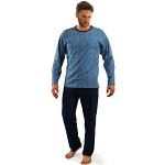 Marineblaue Karo Pyjamas lang aus Baumwolle für Herren Größe XXL 2-teilig für den für den Herbst 