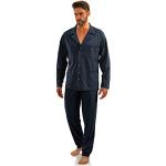 Dunkelblaue Pyjamas lang mit Knopf aus Baumwolle für Herren Größe XL 2-teilig für den für den Herbst 