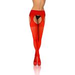 Rote Elegante Blickdichte Strumpfhosen aus Polyamid für Damen Größe S 