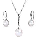 Nickelfreie Silberne Elegante Perlenohrringe mit Weihnachts-Motiv vergoldet mit Echte Perle für Damen 