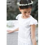 Reduzierte Weiße Bestickte Cyrillus Kinderfestkleider mit Ländermotiv mit Reißverschluss aus Baumwolle für Mädchen Größe 158 für den für den Winter 