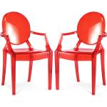 Reduzierte Rote Moderne Transparente Stühle aus Kunststoff Breite 50-100cm, Höhe 50-100cm, Tiefe 50-100cm 