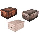 Dunkelbraune Moderne Kreher Technik Aufbewahrungsboxen mit Deckel aus Holz 3-teilig 