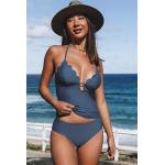 Marineblaue Sexy Cupshe Bikini Hipster aus Polyester mit verstellbaren Trägern für Damen Größe S 