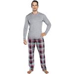 Graue Pyjamas lang aus Baumwolle für Herren Größe XL 2-teilig Weihnachten 