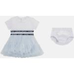 Weiße Kurzärmelige Guess Kinderkleider mit Höschen aus Jersey für Babys Größe 74 