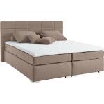 Reduzierte Sandfarbene Moderne set one Betten mit Matratze aus Stoff Tonnentaschenfederkern 140x200 mit Härtegrad 2 