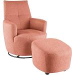 Rosa Moderne set one Relaxsessel mit Hocker pulverbeschichtet aus Textil Breite 50-100cm, Höhe 50-100cm, Tiefe 50-100cm 