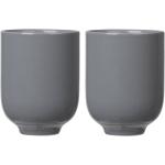 Graue Moderne Blomus Teebecher 250 ml aus Keramik ohne Henkel 2-teilig 