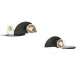 Reduzierte Schwarze Industrial Qazqa Wandlampen & Wandleuchten aus Stahl mit USB Anschluss E27 