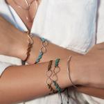 Silberne Makramee Infinity Armbänder & Unendlich Armbänder gehämmert aus Silber 