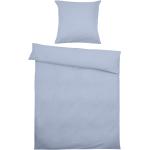 Reduzierte Blaue Unifarbene SETEX Feinbiber Bettwäsche aus Baumwolle 155x220 