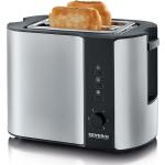 Silberne Moderne SEVERIN Toaster aus Edelstahl mit Brötchenaufsatz 