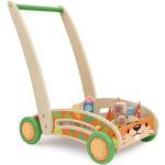 SEVI 88060 Wood Eco Smart Holz Lauflernhilfe mit Bauklötzen, Baby-Walker mit 40 Bausteinen, Entwicklung von Balance und Motorik, Nachhaltiger Spielwagen für Kinder ab 12 Monate, ca. 39 x 27 x 38 cm