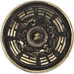 Asiatische Taschenspiegel mit Ornament-Motiv aus Messing 