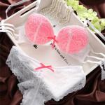 Pinke Sexy Push-Up BHs aus Spitze in 75B gepolstert für Damen 