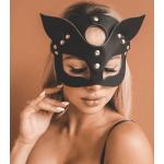 Schwarze Katzenmasken aus Leder für Damen 