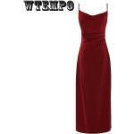 Rote Sexy Ärmellose V-Ausschnitt Damenkleider mit Reißverschluss Größe L für den für den Sommer 