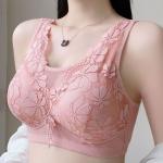 Rosa Blumenmuster Sexy T-Shirt-BHs aus Spitze nahtlos für Damen 