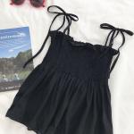 Schwarze Sexy Rundhals-Ausschnitt Crop-Tops & Bauchfreie Tops aus Polyester Cropped für Damen Übergrößen für den für den Sommer 