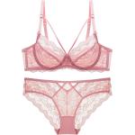 Pinke Sexy BHs transparent durchsichtig aus Spitze in 75C für Damen Große Größen 