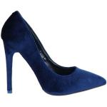 Reduzierte Blaue Sexy SEXY WOMAN Pfennigabsatz High Heels & Stiletto-Pumps aus Samt für Damen Größe 40 