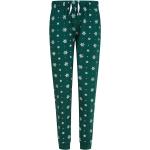 Dunkelgrüne Sterne SF Pyjamahosen aus Baumwolle für Damen Größe M 