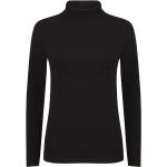 Schwarze Elegante Langärmelige SF Rollkragen T-Shirts aus Jersey für Damen Größe L 