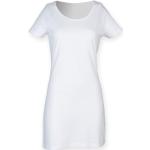 Weiße SF Mini Shirtkleider aus Baumwolle enganliegend für Damen Größe XL für den für den Sommer 