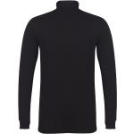 Schwarze Elegante Langärmelige SF Rollkragen T-Shirts aus Jersey für Herren Größe M 