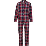 Unifarbene Herrenschlafanzüge & Herrenpyjamas mit Knopf aus Flanell Größe L 2-teilig 