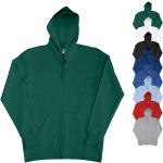 Grüne Zip Hoodies & Sweatjacken aus Baumwolle für Damen Übergrößen 